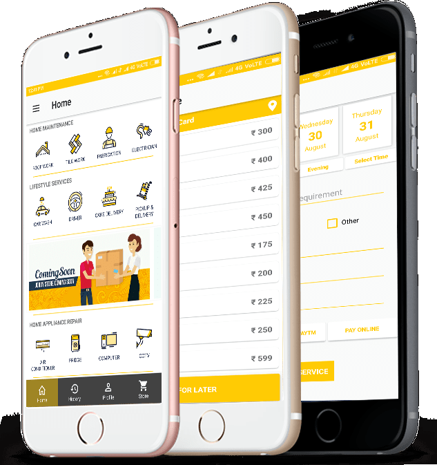 Ali Service Expert mobile app is available on Android and iOS platform with all service features like on-demand and scheduled service booking, rate chart, online shopping, city specific services for Kochi, Thiruvananthapuram, Thrissur, Bangalore, Kozhikode, Chennai, Mumbai and Delhi.